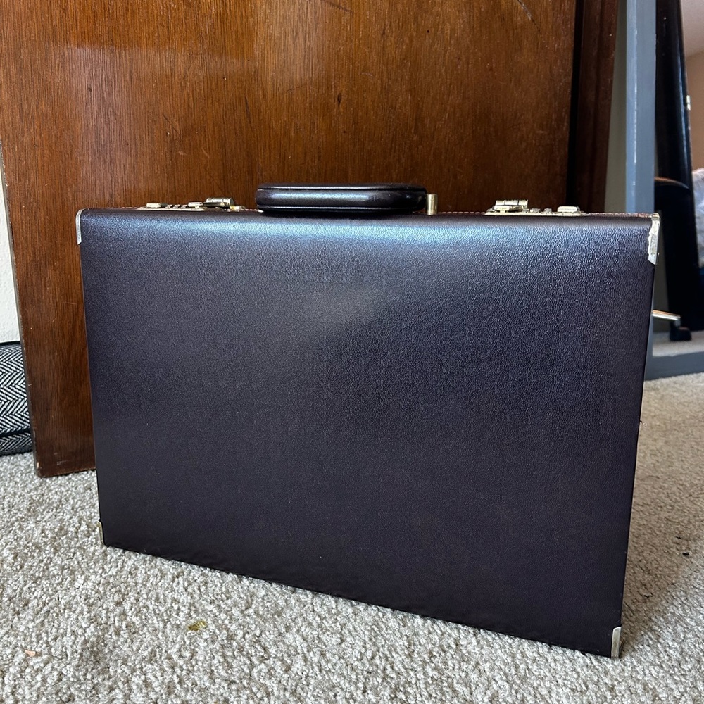 Vintage Black Leather Briefcase